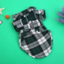 Милая клетчатая рубашка в полоску для собак; одежда из хлопка; сезон весна-лето; костюмы; куртка