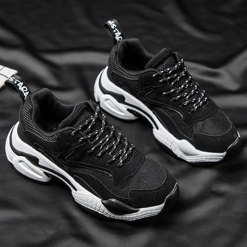 

SHUJIN Women Comfortable Sneaker Shoes Black Chunky Sneakers Platform Wedge Wedges Shoes For Women Zapatos De Mujer Casual Shoes