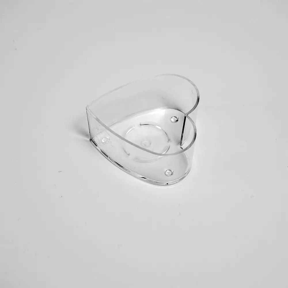 Clear Plastic Tealight Candle Cups/ Love Heart Candle  Containers for wedding With wicks 40pcs