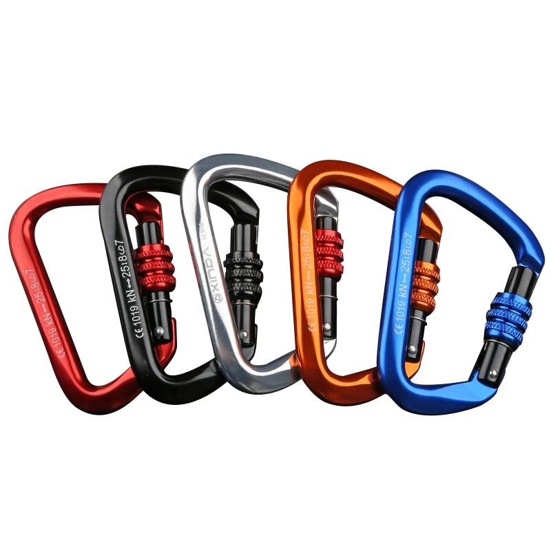 

Carabiners Climbing 25KN Aluminum D Shape Lock Quickdraws Outdoor Mountaineering Multifunctional Security Carabiner Quickdraw