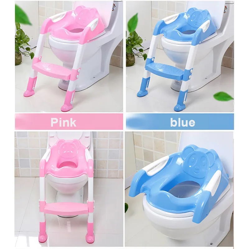 

Baby PP Material Foldable Reusable Smooth Useful Anti-Slip Adjustable Trainer Seat Toilet Training Seat Step Stools Solid Color