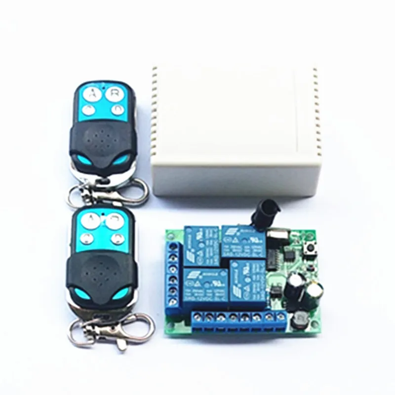 

433 MHz AC 85V 240V 250V wireless 4CH RF transmitter remote control switch + RF relay receiver for garage doors, lights, window
