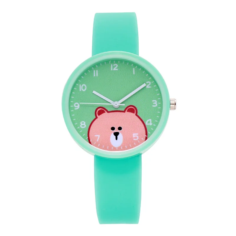 UTHAI CQ81 Children Watch for Girls Boys Kids Teens Cartoon Bear Silicone strap clock wristwatch new