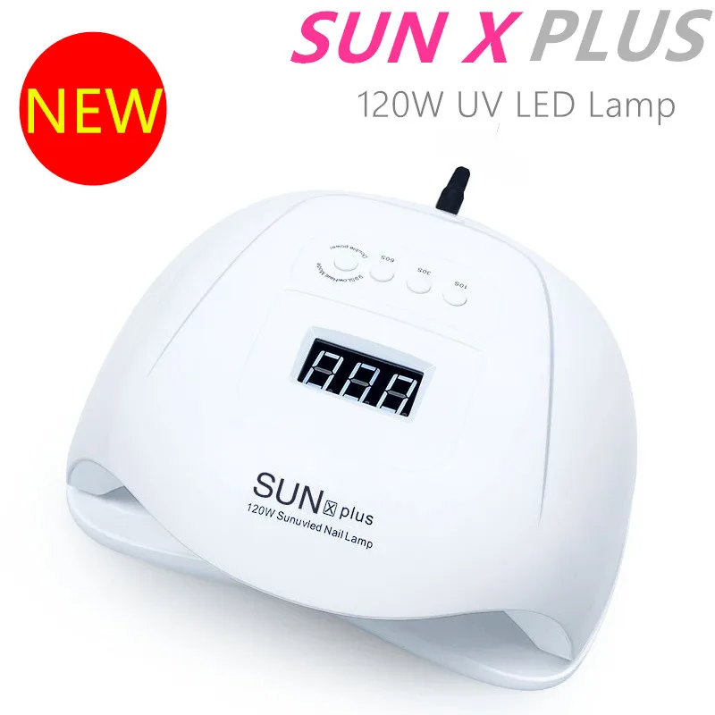 120W White Новейшая модель; SUNX плюс УФ лампа для ногтей, 120 Вт машина 36LED УФ-лампа с двумя руками для всех гели ЖК-дисплей Дисплей 10/30/60/99s Timeing салонное оборудование - Цвет: 120W White