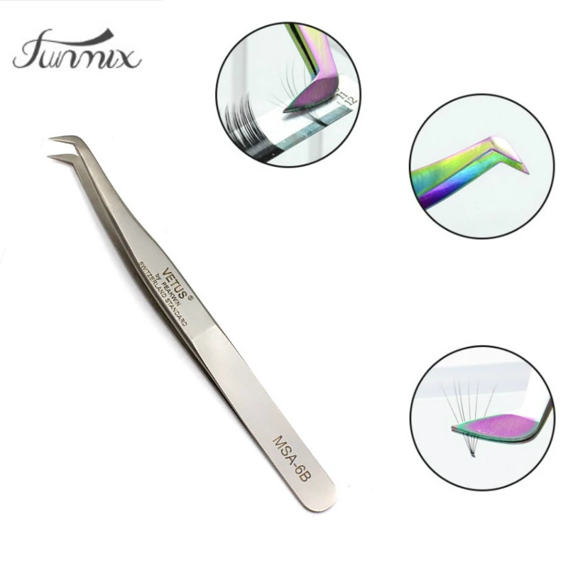 2019 VETUS nuevo MSA 6B pinzas de pestañas 3D/6D volumen extensión de pestañas pinzas florecientes ventilador pestañas pinzas|Pinzas para las cejas| - AliExpress