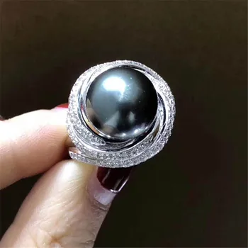 

Classic Sterling Silver 925 Adjustable Ring Accessories Women Wedding Pearl Simple Silver Zircon Ring Jewelry