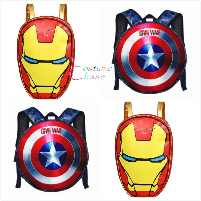 

The Captain America Iron Man Shield Backpack Special Women Men Personality Bags Cosplay Costumes Props
