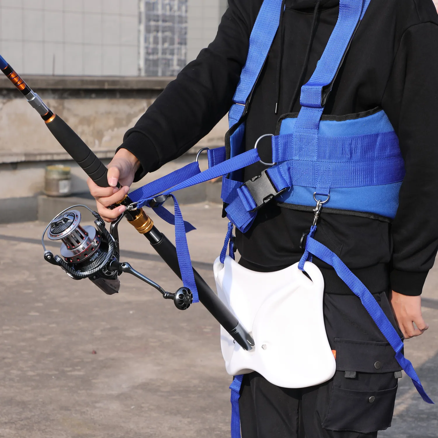 Sougayilang Fishing Adjustable Boat Fishing Belly Belt Suit Portable Outdoor Belly Top Waist Supporter Fishing Accessory