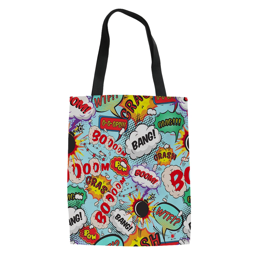 

Boom Bang Clouds explosion Prints Shoulder Bags Funny Women Handbags Gym Backpack For Female Personality Graffiti Shopping Bag