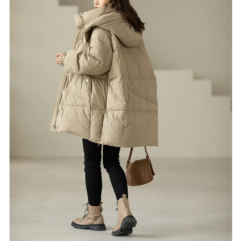 90 White Duck Down Jacket 2021 New All-match Warmth Stand-up Collar Pure Color Casual Fashion Jacket Women