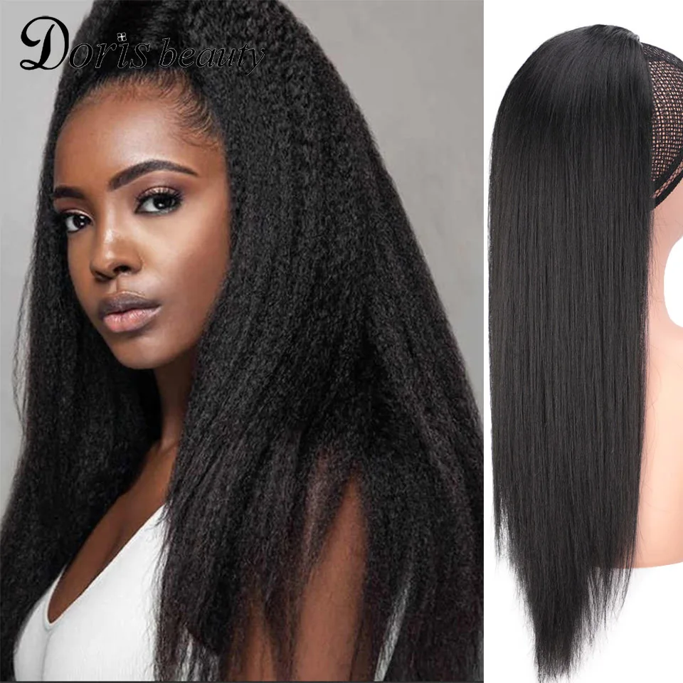 Doris beauty Синтетические прямые волосы 16 &quot20&quot для наращивания хвостиков шнурки
