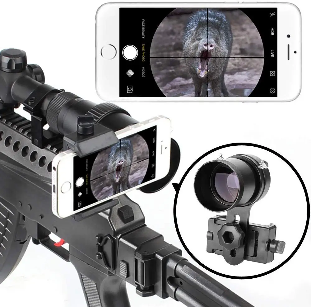  Rifle Scope Smartphone Mounting System- Smart Shoot Scope Mount Adapter for Gun Scope Airgun Scope 