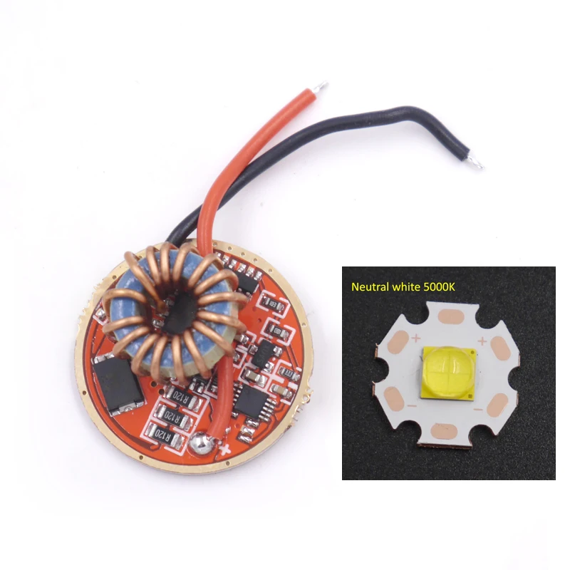 Cree XLamp XHP70 XHP70.2 6 в светодиодный драйвер 26 мм 1 Режим 5 Режим вход DC6V-15V выход 6 в 5000ма для XHP70 светодиодный фонарик DIY - Цвет: driver with 5000K
