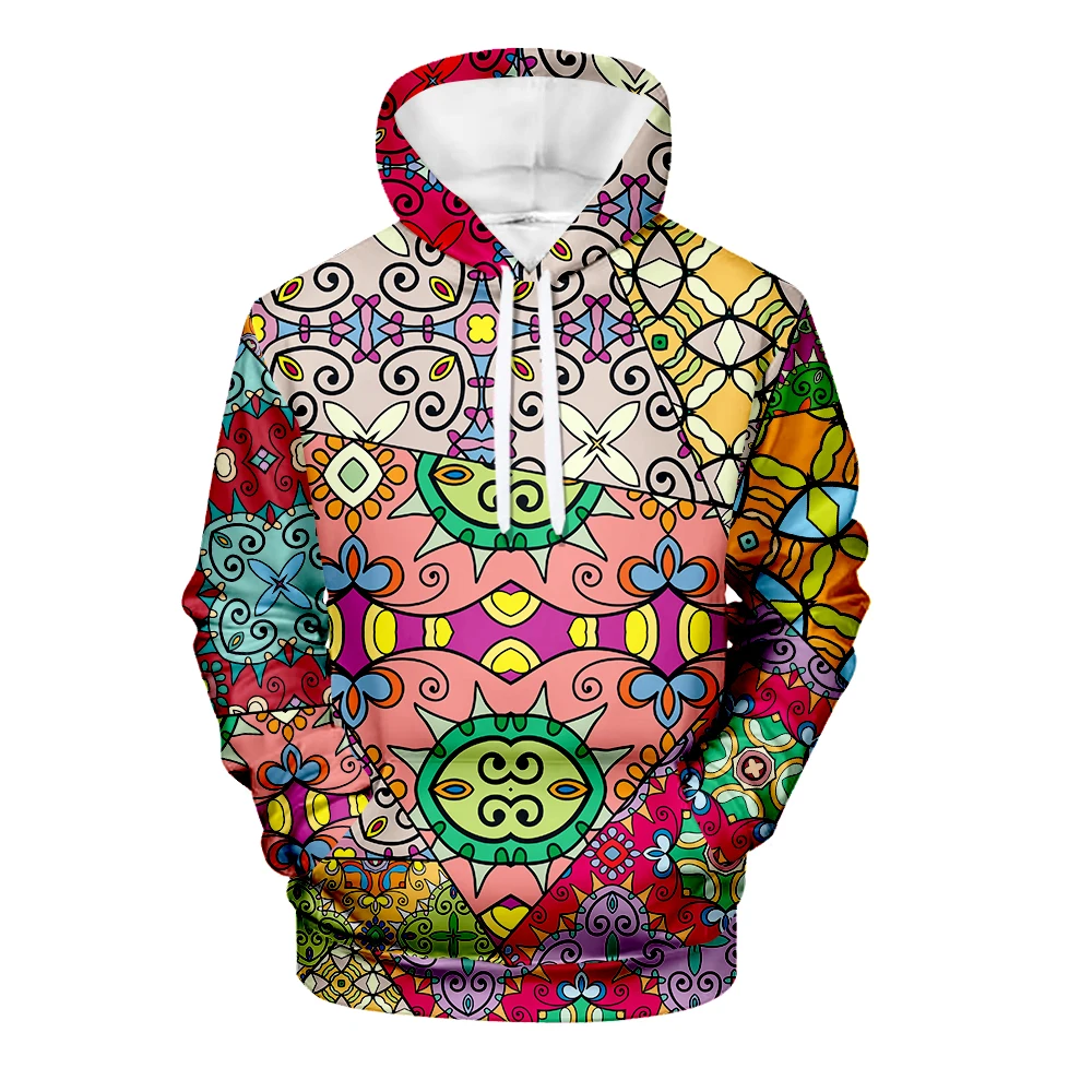 

Sudadera con capucha con estampado 3D geomÃ©trico para Hombre, suÃ©ter Harajuku multicolor, moda de otoÃ±o