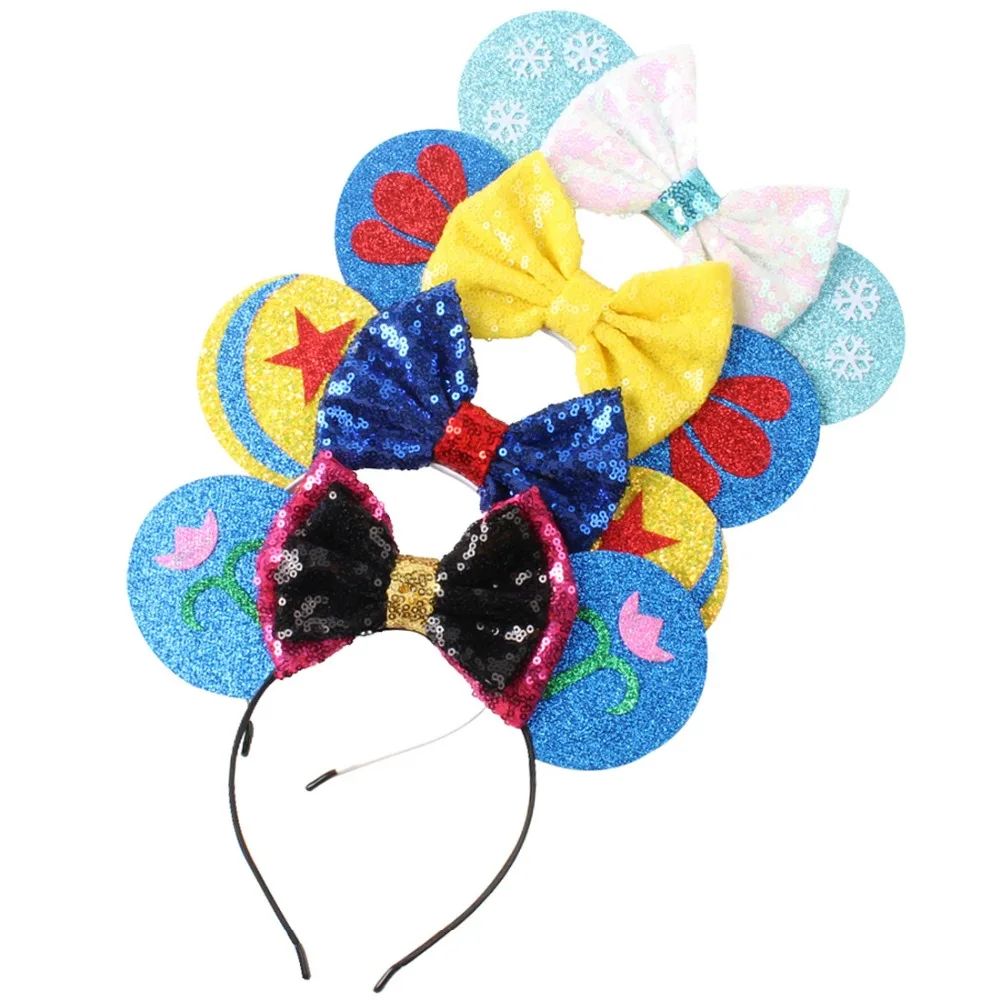 10 шт./лот уши Минни-Маус оголовье для девочек детей Мультяшные игрушки для дня рождения головная повязка, аксессуары для волос