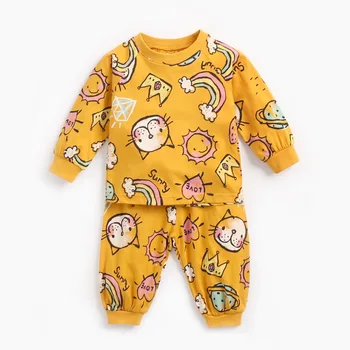 

Autumn Baby Sets Cartoon T-shirt Pants Home Clothing Long Sleeves Spring