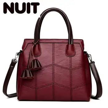 

Fashion Embroidery Thread Women Bags 2020 Leather Bags Women Handbags High Quality Luxury Brand Shoulder Bags Ladies Sac A Main