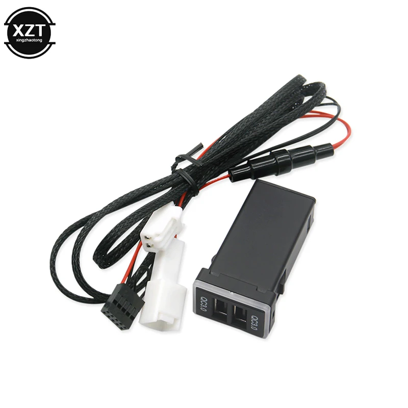 QC3.0 быстрозаряжающее автомобильное зарядное устройство с двумя USB портами для