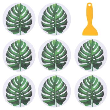 

4pcs Bathroom Anti-slip Stickers Diameter 15cm Leaf Pattern Bathtub Stickers Slip Prevention Decals Self-adhesive Tub Pasters wi
