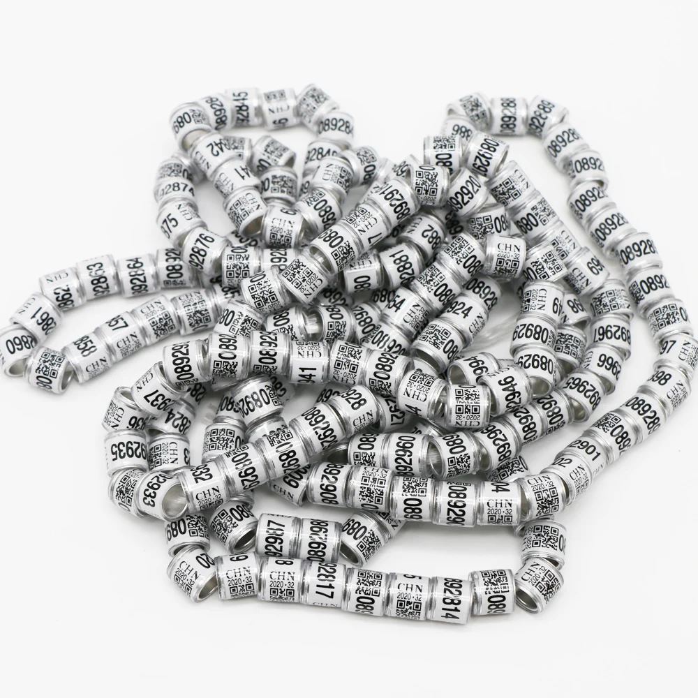 100pcs 100 шт алюминиевый пластиковый материал многоцветное кольцо для ног голубя с цифрами буквами и птицами кольца для ног инструменты для переноски голубей - Цвет: 100pcs