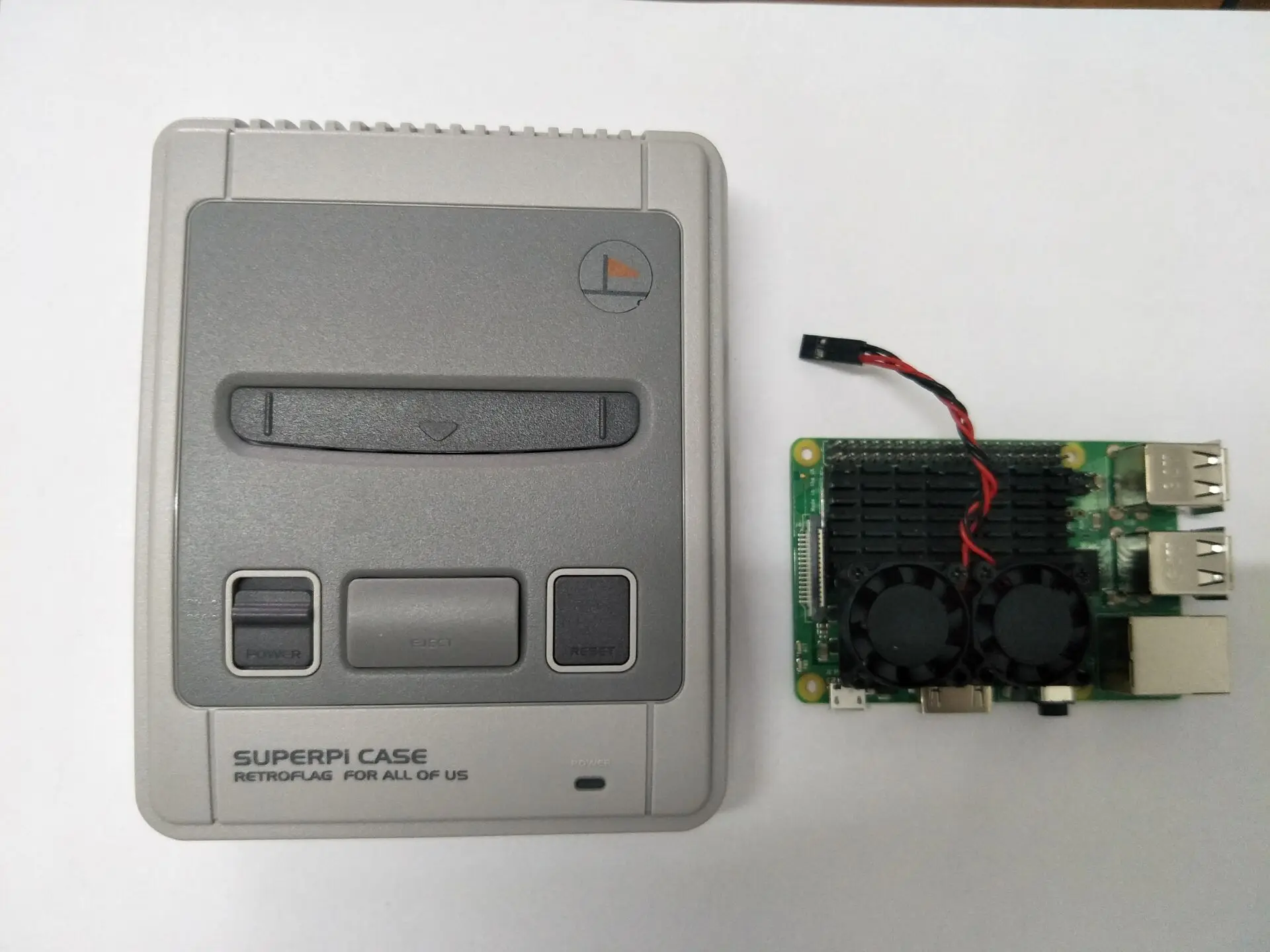 Горячая Retroflag SUPERPi чехол J U версия Retropi чехол для Raspberry Pi 3B+ 3 Модель B+ 3B с двойным вентилятором радиатора