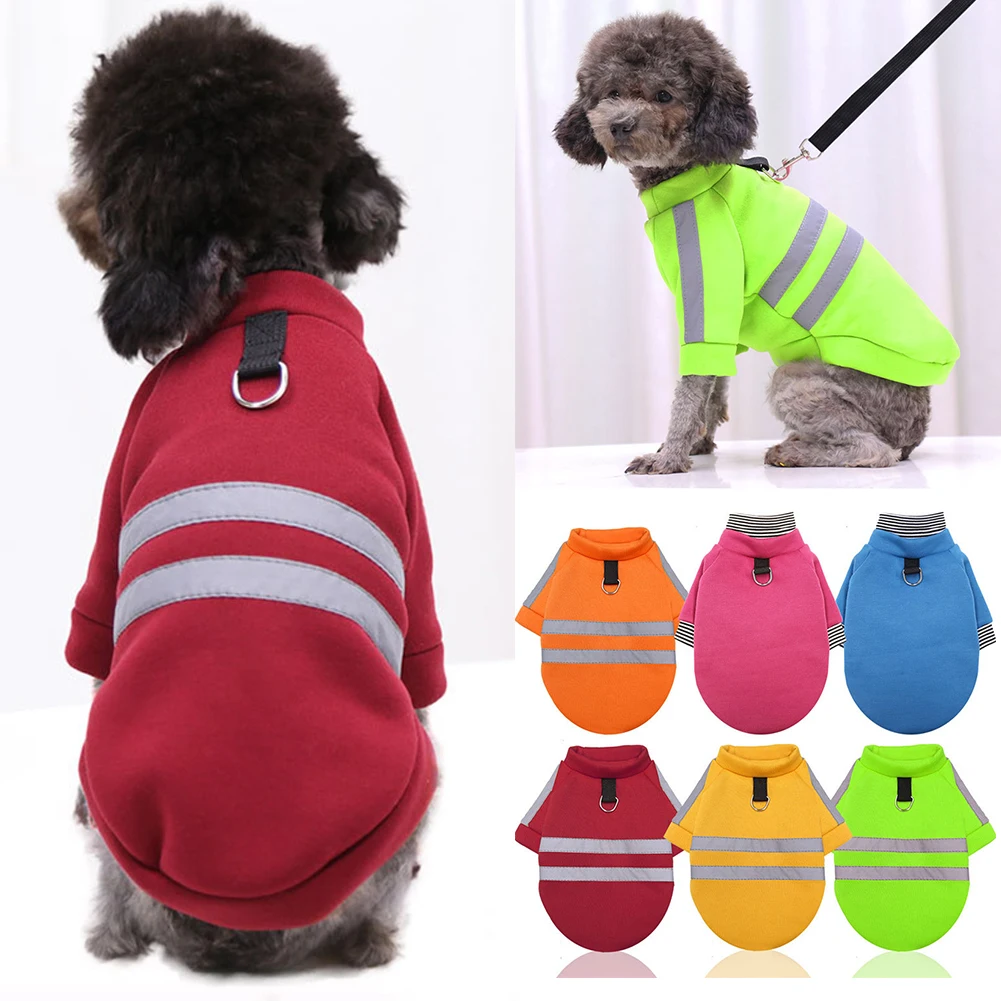

Winter Dog Coat Safety Reflective Pet Clothes Soft Cotton Jacket Puppy Shirt Warm French Bulldog Chihuahua Cat Dogs Clothing