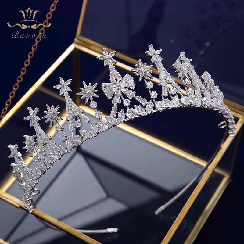 Simple Zircon Bride Tiaras Crowns Wedding Crystal Headpieces Evening Hair Accessories | Украшения и аксессуары