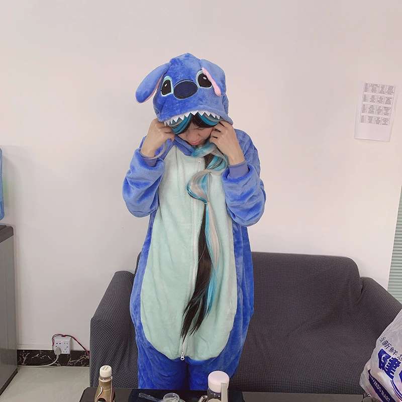 Cartoon Kigurumis With Slippers Women Girl Cute Onesie Zipper Sleepwear  Pig Pajama Christmas Festival Animal Suit