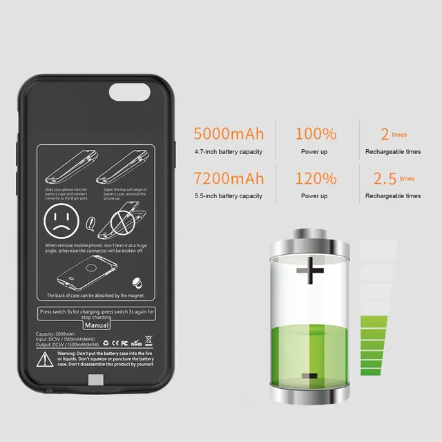 $US $15.15 Smart Magnetic TPU Backup Clip Power Bank Ultra-thin Portable Battery Charger Case For iPhone 6 6S 