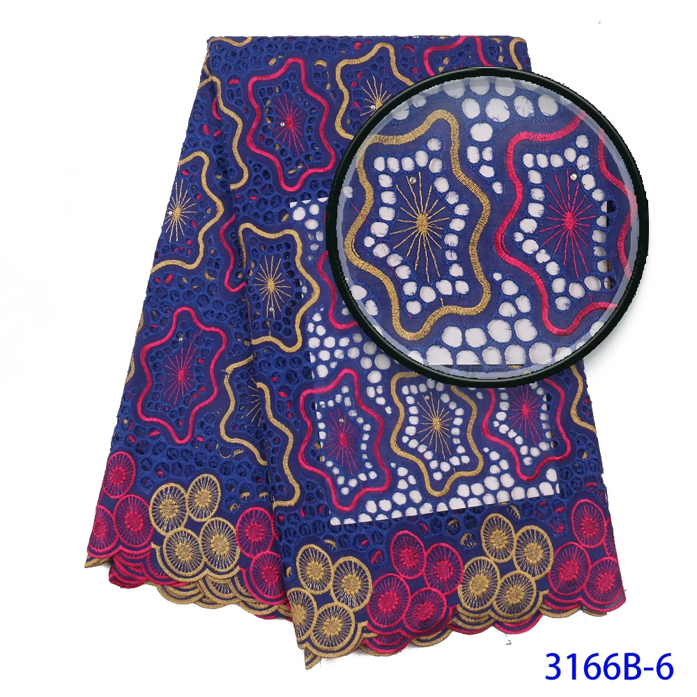 2019 Swiss Voile Lace In Switzerland High Quality African 100%Cotton Lace Fabric With Stone Nigerian Every Dress Party QF3171B-2