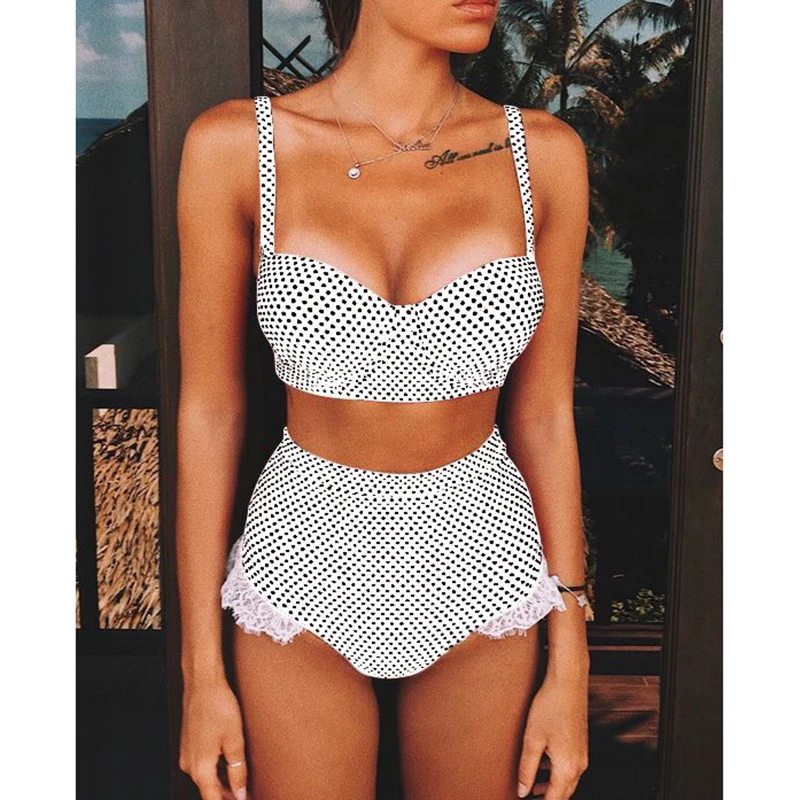 Sexy Lace Bikinis Women Swimsuit Push Up Swimwear Patchwork Bikini Set Dot Bathing Suit Brazilian Biquini Female Beachwear Beach Sexy Lace Bikinis Women Swimsuit Push Up Swimwear Patchwork Bikini Set Dot Bathing Suit Brazilian Biquini Female Beachwear Beach