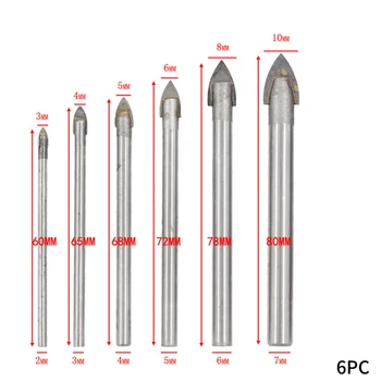 

6x Triangle Drill Bit Tools Set 3-10mm Replacement Alloy Carbide Tip Accessories
