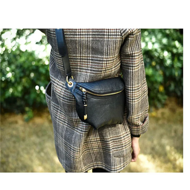

Casual handmade luxury niche design retro horn bag genuine leather head layer cowhide chain saddle bag fashion all-match bag
