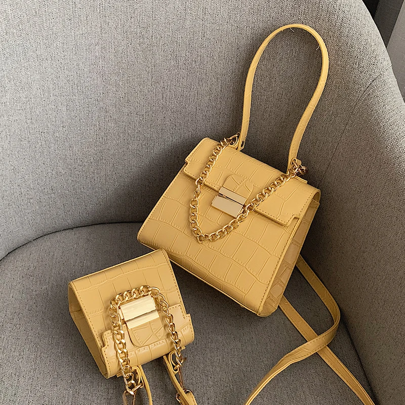 

Elegant Female Stone Pattern Small Square bag Simple Designer Women Handbag and Purse Chain Shoulder Messenger Bags Party Clutch
