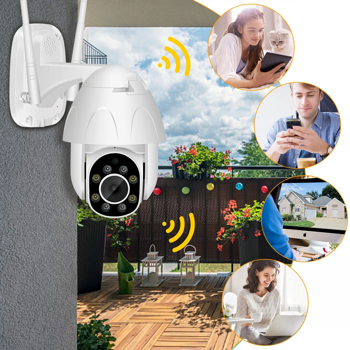 Wifi камера 2MP автоматическое отслеживание водонепроницаемый CCTV домашняя PTZ камера системы безопасности 4.0X цифровой зум скорость купольная Беспроводная ip-камера