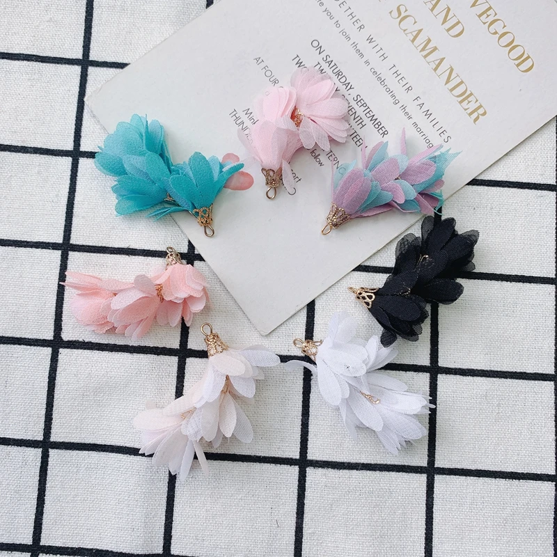 

Аксессуары для ювелирных изделий «сделай сам», темпераментная ткань, кисточка, цветок, серьги, подвески, аксессуары для ушей, материалы