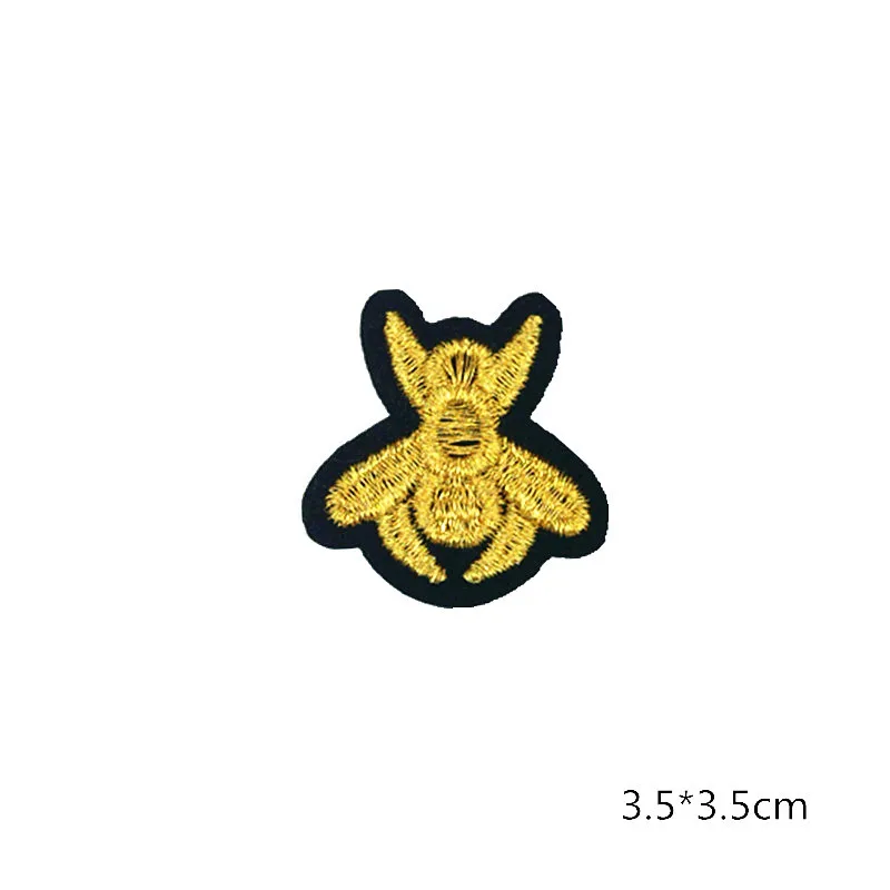 Мультяшные нашивки пчела для одежды, сделай сам, полосы, железные вставки, Аппликации, наклейки для одежды, животные, значки с вышивкой@ E - Цвет: 1-PCS-E-263