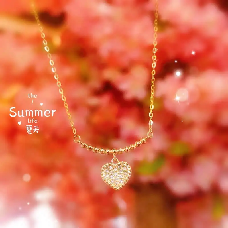 

SA SILVERAGE 18K Gold Stylish Pendants Necklace Choker Weighs about 1.6g Yellow Gold Trendy Link Chain 2020