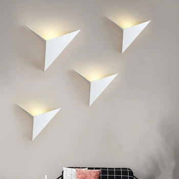 

Creative triangle wall lamp AC85-265V 3W Modern Balcony Study Stair bedroom aisle wandlamp Home background decoration lighting