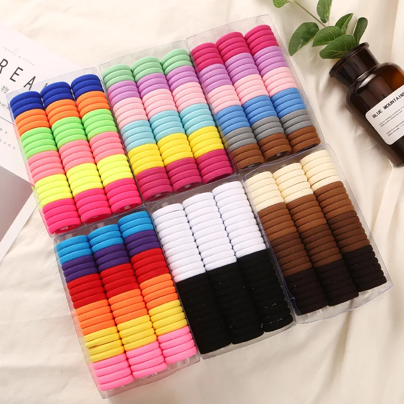Новый 66 шт./кор. 3 см милые яркие Цвет эластичная повязка на голову из резинок