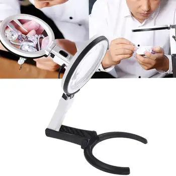 

1Pcs Foldable 2.5X 8X 10 LED Light Table Desk Stand Magnifier Handheld Lamp Magnifier Magnifying Portable Glass Lens