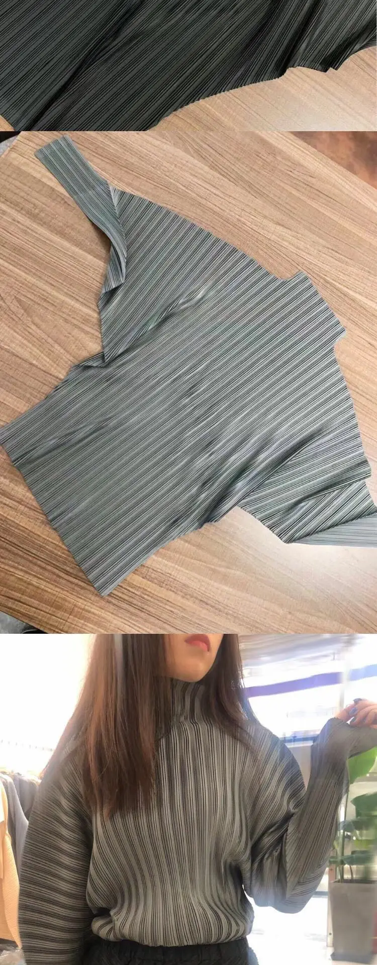 Стиль, топ, плиссированная основная линия, серия, моделирующий Топ, MIYAKE, плиссированная футболка