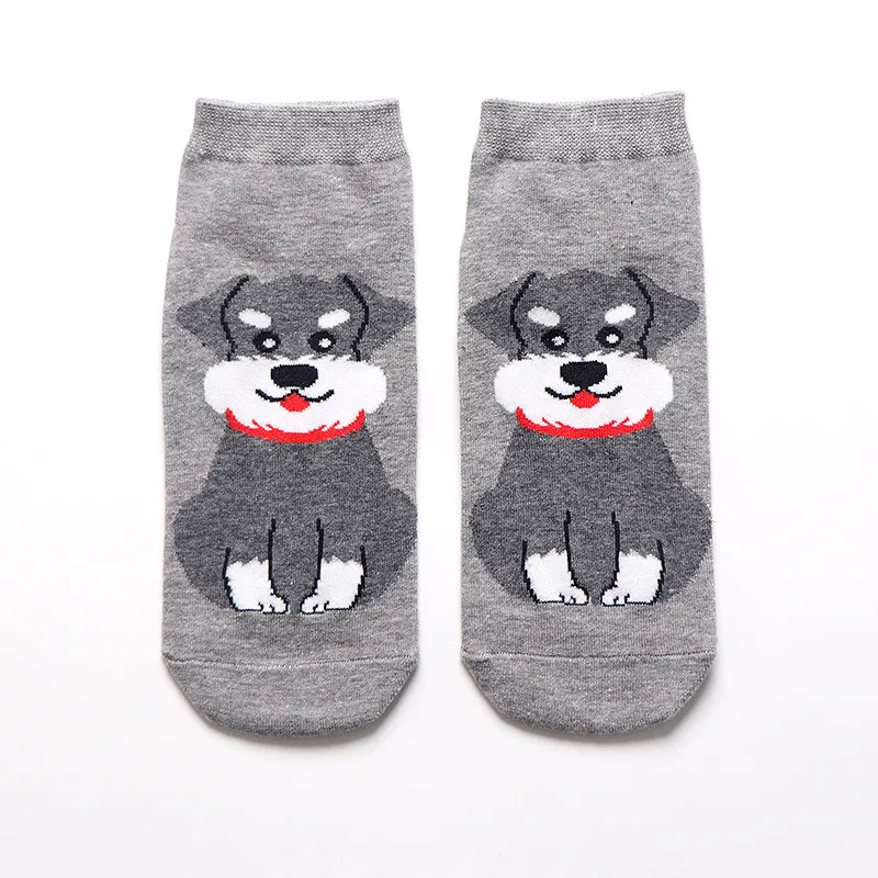 Весна осень модные милые животные женские хлопковые короткие носки Tide Dog Kawaii бультерьер Beagle японские повседневные Веселые носки