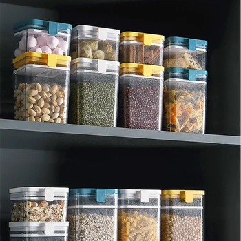 

Plastic Storage Container with Lids Handle Fridge Storage Clear Food Containers Small Refrigerator Storage Boxes Kitchen
