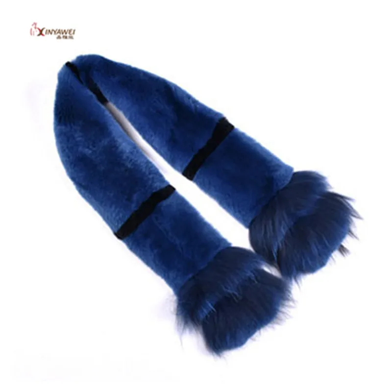 blue Модный настоящий мех кролика воротник с мехом енота зимнее женское пальто с декоративным меховым воротником многоцветный - Цвет: blue