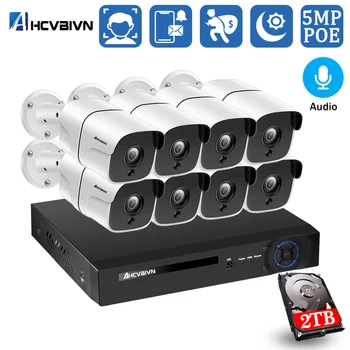 

Face AI H.265 8CH 5MP HD POE NVR Kit CCTV Security System Two Way Audio AI IP Camera Outdoor P2P Video Surveillance Set 2TB HDD