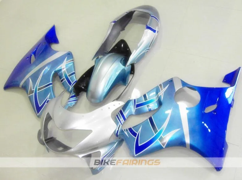 

New ABS Motorcycle Fairings Kit Fit for HONDA CBR600 F4 FS 1999 2000 99 00 Bodywork set Custom Free Silver blue