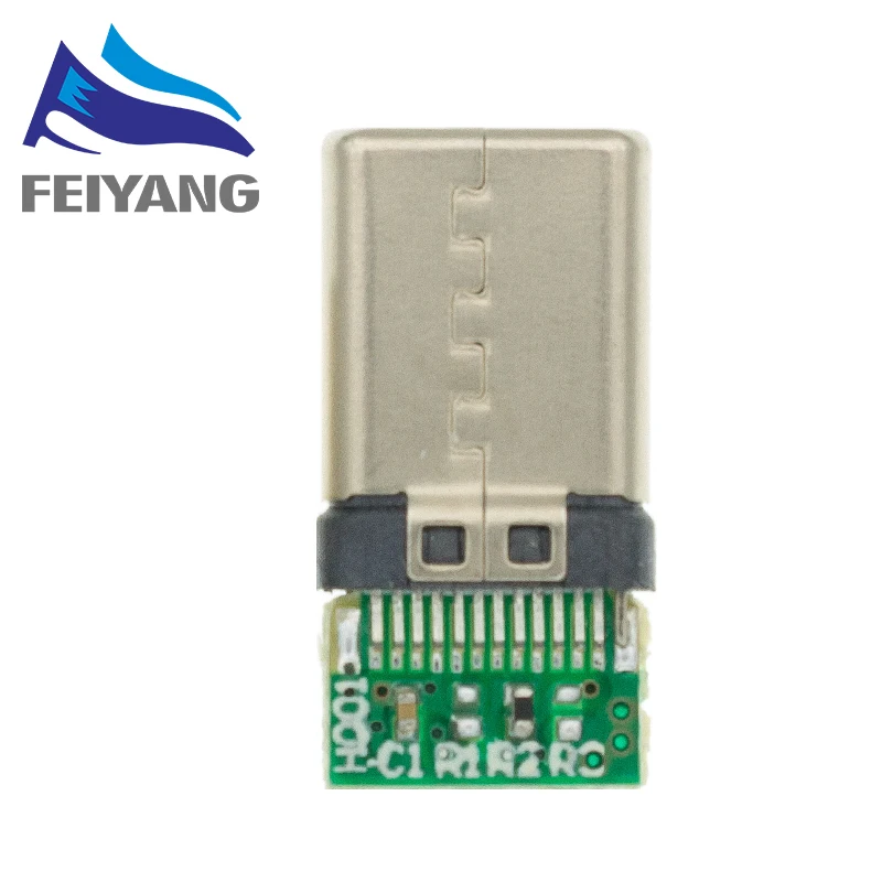 10 Stück USB 3.1 Typ C Stecker 24 Pins Stecker/Buchse Buchse Adapter auf Lötdraht und Kabel 24 Pins Unterstützung PCB Board – Detail 6
