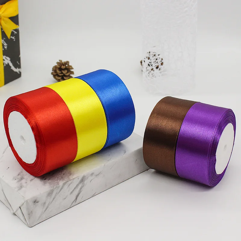 

(22Meters/roll) 40mm Width Satin Ribbons Gift Packaging Ribbons Handmade Bow Wedding Christmas Party Decoration DIY Gift Decor