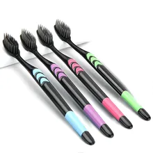 Зубная щетка 4 шт./упак. бамбуковая зубная щетка из древесного угля портативная ручная зубная щетка зубные нанощетки Escova De Dente мягкая щетина